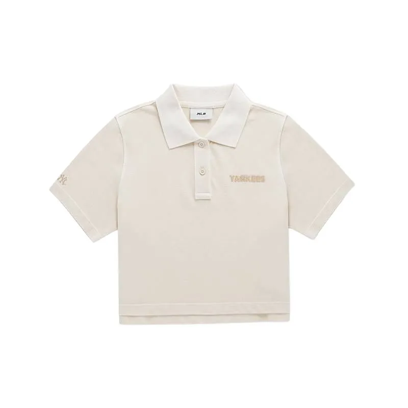 MLB New York Yankees Polo Shirt Women's Dark Cream