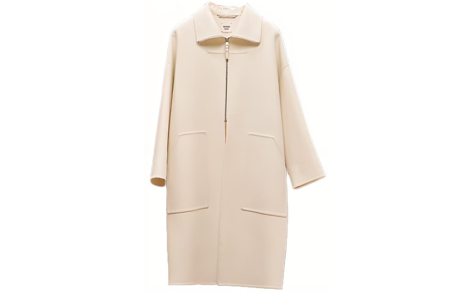 Женское пальто Hermes FW22 Wool Coat (белое)
