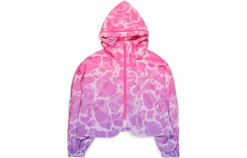 Li Ning Trench Coats Women's Vibrant Pink All Over Print Combination Hooded Moderate Other