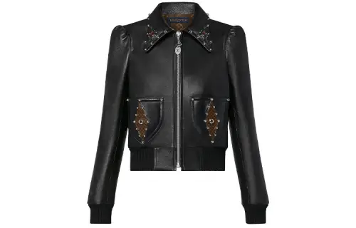 LOUIS VUITTON Cropped Coat Women's Black