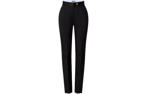 LOUIS VUITTON Satin Waistband Tailored Pants Casual Pants Women's Black
