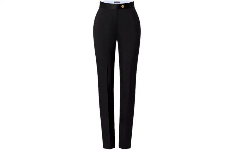 LOUIS VUITTON Satin Waistband Tailored Pants Casual Pants Women's Black