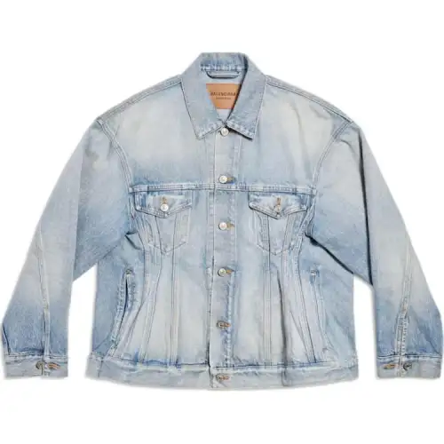 Balenciaga SS23 Denim Jacket Regular Fit Women's Blue
