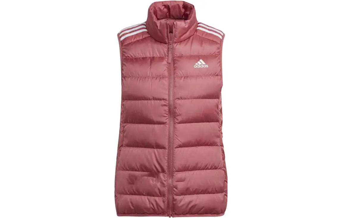 Adidas Down Vests Women's Warm Red Stand Collar Moderate Other
