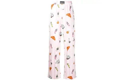 Vetements Casual Pants Women's Pink Moderate Straight Fit Pants