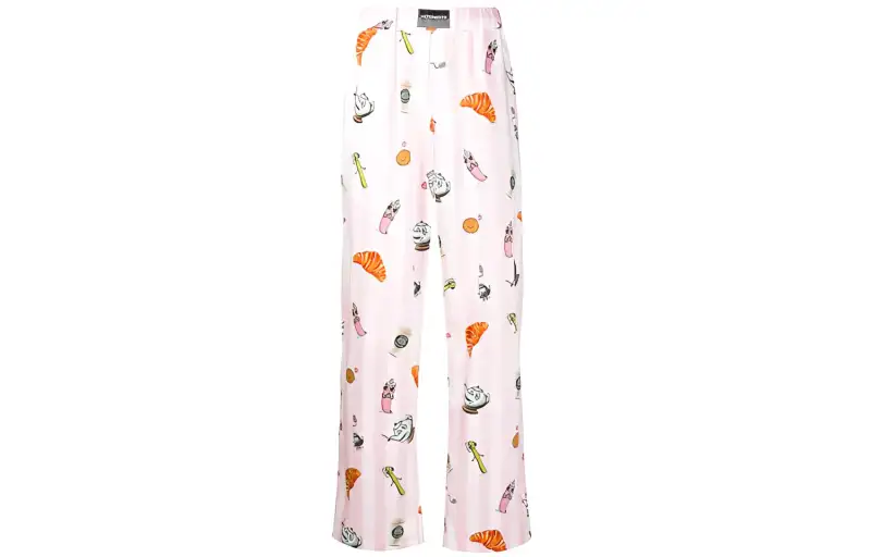 Vetements Casual Pants Women's Pink Moderate Straight Fit Pants