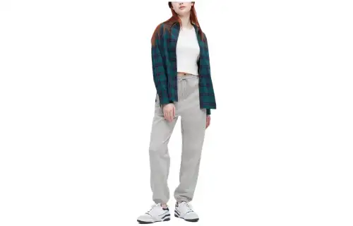 UNIQLO Knitted Sweatpants Women's Gray Moderate Cuffed Pants