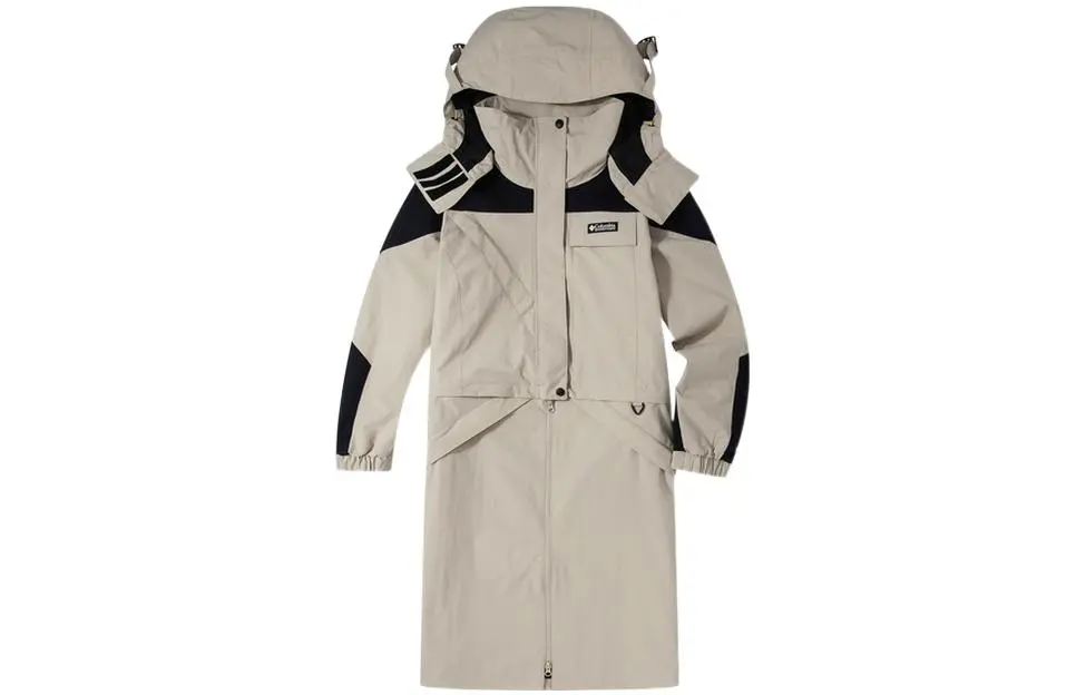 Columbia Windbreaker Jackets Women's Khaki Hooded Moderate