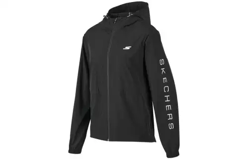 Skechers Windbreaker Jackets Women's Carbon Black Hooded Moderate