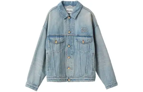 MIU MIU Logo appliqué Denim Jacket