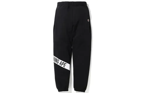 A BATHING APE Head Series Casual Pants Women's Black Moderate Cuffed Pants