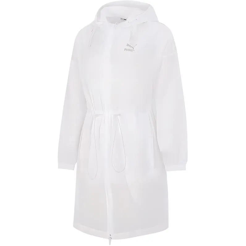 PUMA Trench Coats Women's White Hooded Moderate