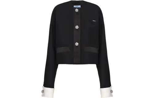 PRADA SS23 Cropped Coat Women's Black