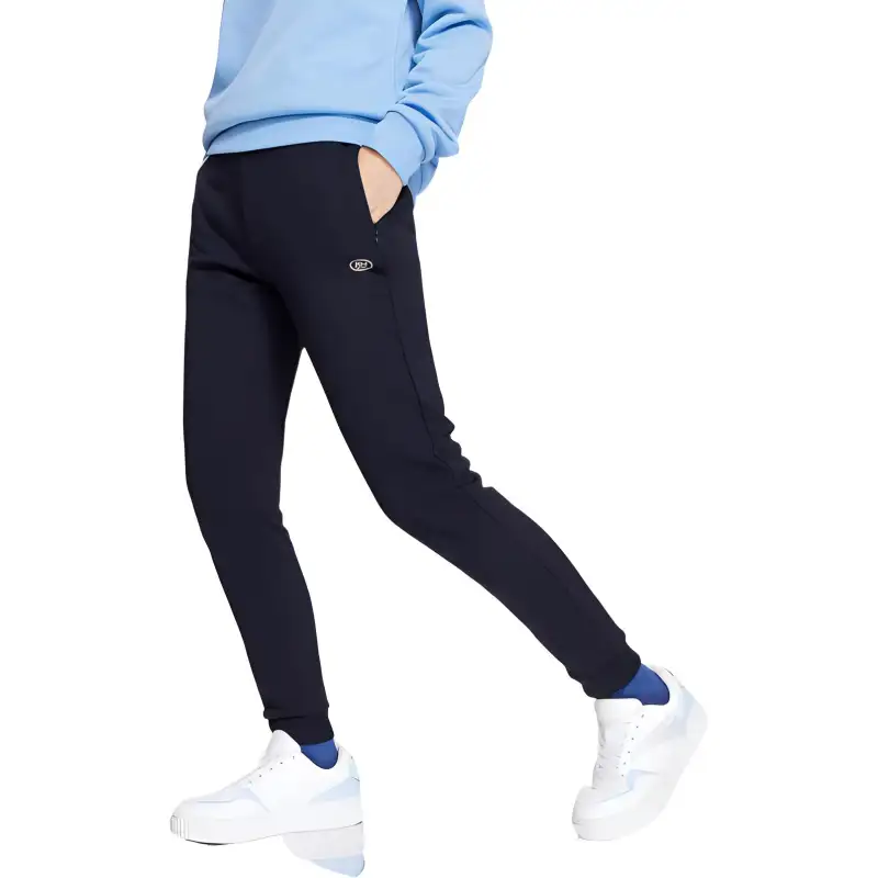 Anta Brand Logo Print Elastic Slim Fit Fleece Lined Sweatpants Women's Black