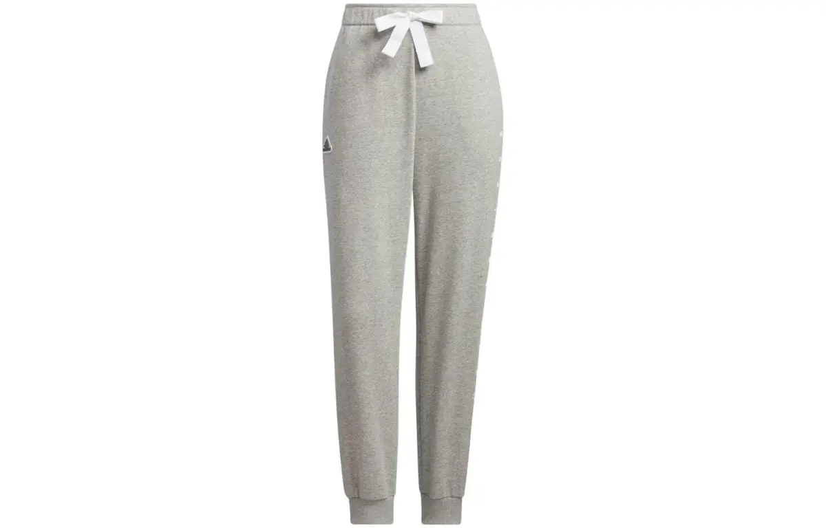Adidas Knitted Sweatpants Women's Gray Moderate Cuffed Pants