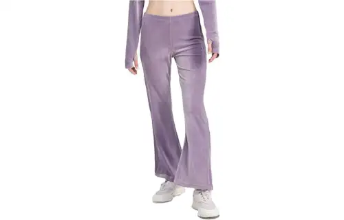 Adidas Originals Crushed Velvet Flared Pants Casual Pants Women's Purple