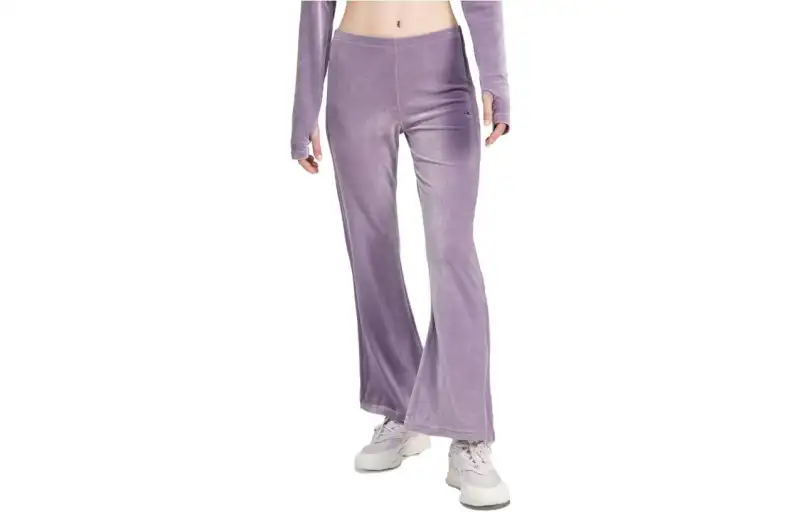 Adidas Originals Crushed Velvet Flared Pants Casual Pants Women's Purple