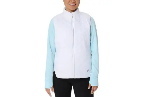 ASICS Vests Women's White Stand Collar Moderate Other