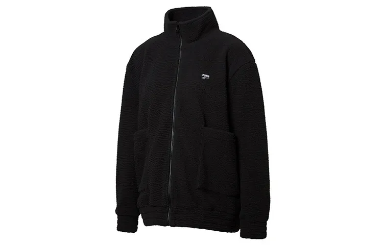 PUMA Velvet Jackets Women's Black Stand Collar Moderate