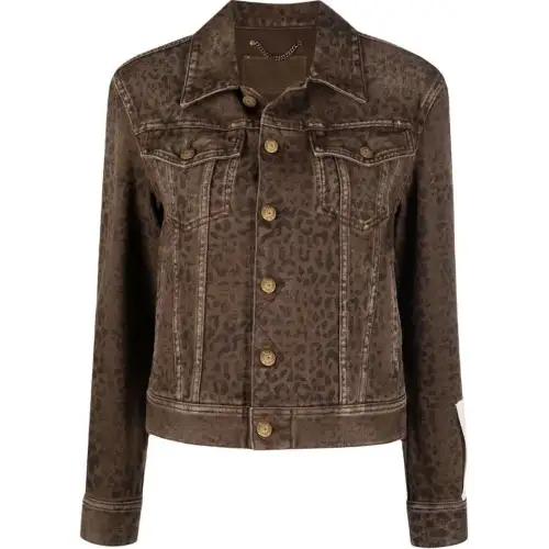 Golden Goose Leopard Pattern Denim Jacket