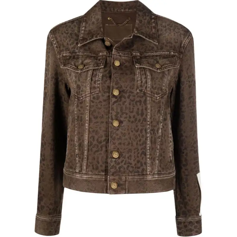 Golden Goose Leopard Pattern Denim Jacket