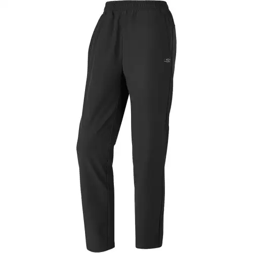 Skechers Basic Sports Collection Waterproof Fleece Lined Woven Straight Fit Casual Pants Women's Carbon Black
