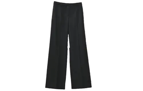 HERMES Casual Pants Women's Black Moderate Straight Fit Pants