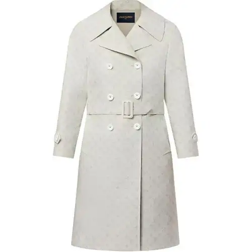 LOUIS VUITTON Monogram Jacquard Trench Coat Trench Coat Women's White