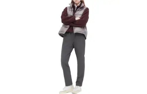 UNIQLO FW22 Straight Fit Pants Moderate Casual Pants All Women's Dark Gray