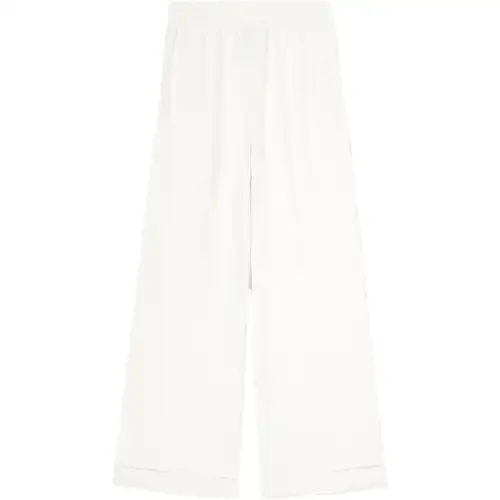 Loro Piana Casual Pants Women's White Moderate Wide Leg Pants