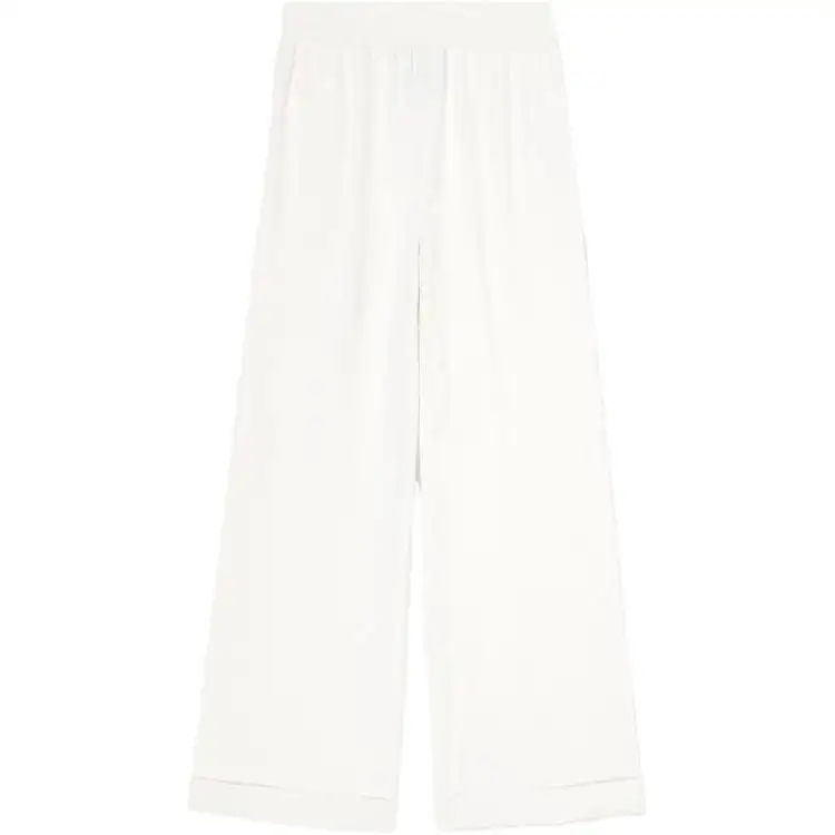 Loro Piana Casual Pants Women's White Moderate Wide Leg Pants