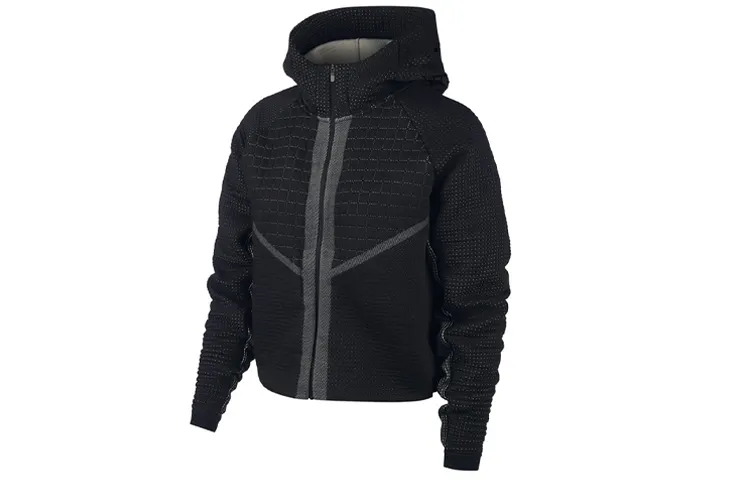 Nike Cropped Coats Women's Black Hooded Moderate