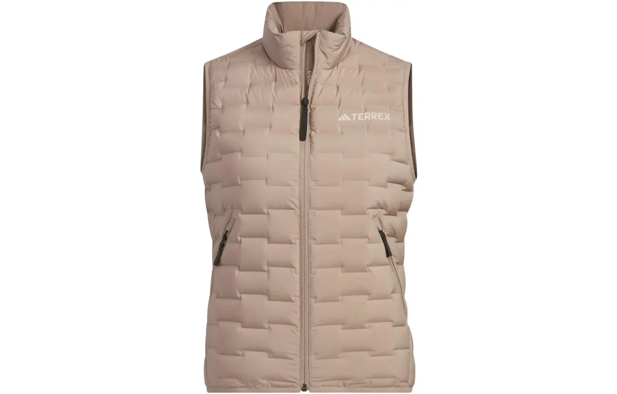 Adidas Down Vests Women's Pink Brown Stand Collar Moderate Other