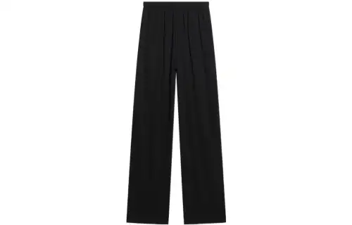 Balenciaga Casual Pants Women's Black Moderate Wide Leg Pants