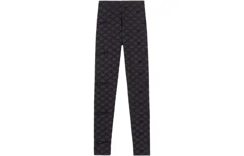 OFF WHITE Flock Monogram Leggings Black