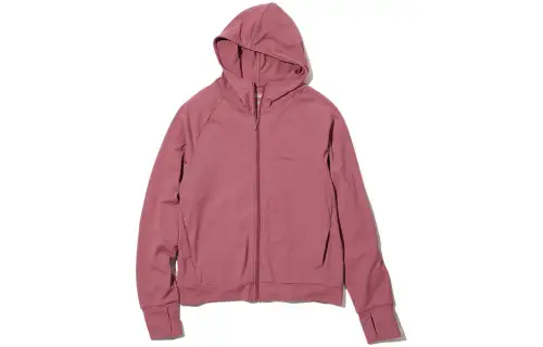 UNIQLO Sun Protection Clothing Women's Maroon Autumn Red Hooded Moderate Straight Fit