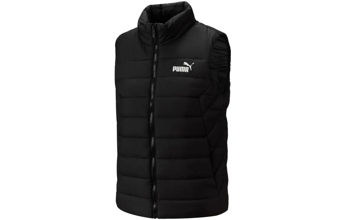 PUMA Vests Women's Black Stand Collar Moderate Other