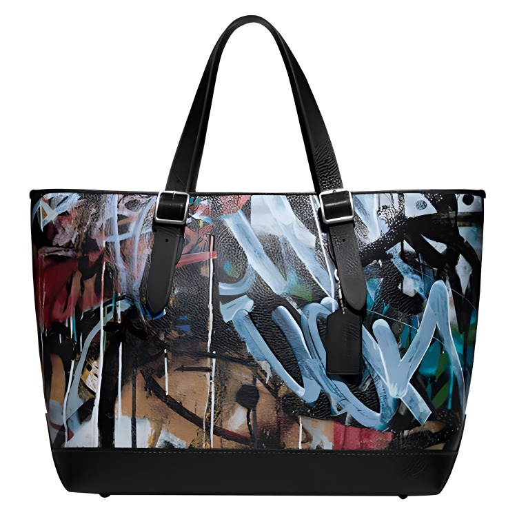COACH MINT+SERF Collaboration Carriage Pebble Texture Cow Leather Tote Bag, Shopping Bag, Shoulder Bag, Handbag Large
