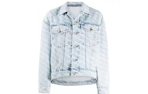 Alexander wang solid color buttoned lapel hottie jacket denim jacket for women