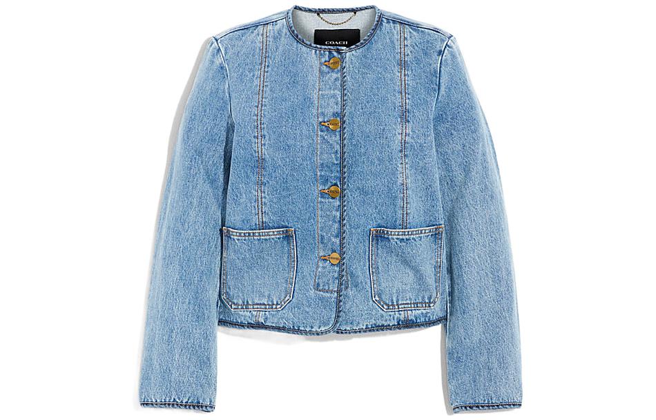 COACH SS23 Denim Jacket Women's Blue