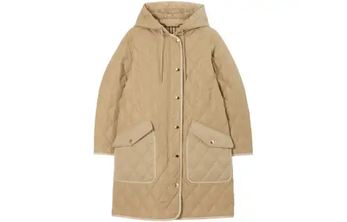 Burberry diamond-quilted hooded parka coat