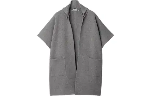 Burberry SS24 Cashmere Cape Cloak Women's Light Gray
