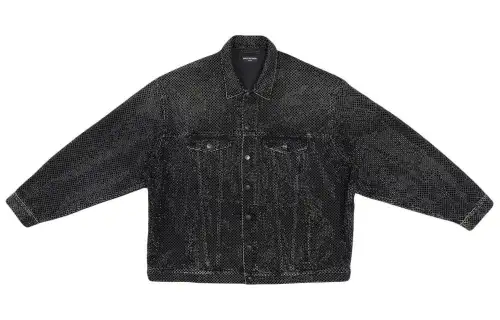 【Previous Season】oversize crystal-embellished denim jacket