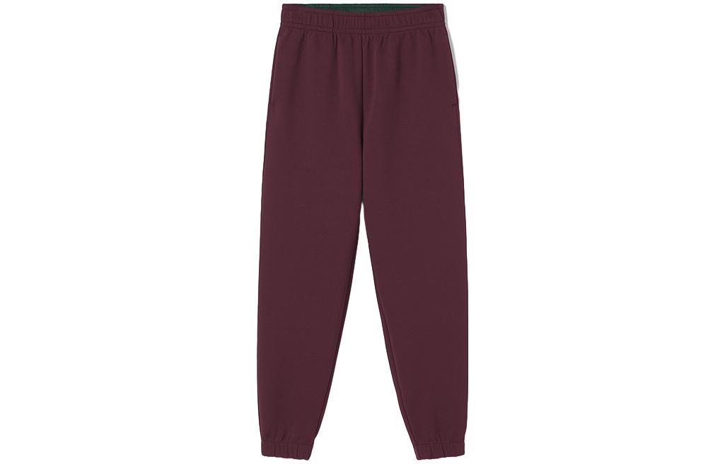 LACOSTE French Crocodile Solid Color Fashion Straight Casual Pants Women's Burgundy Burgundy
