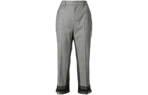 PRADA Casual Pants Women's Gray Moderate Straight Fit Pants