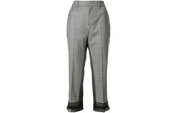 PRADA Casual Pants Women's Gray Moderate Straight Fit Pants