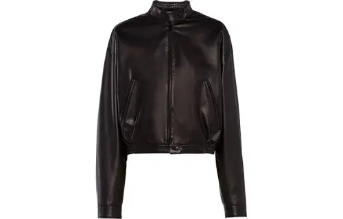 PRADA FW21 Leather Jacket Women's Black