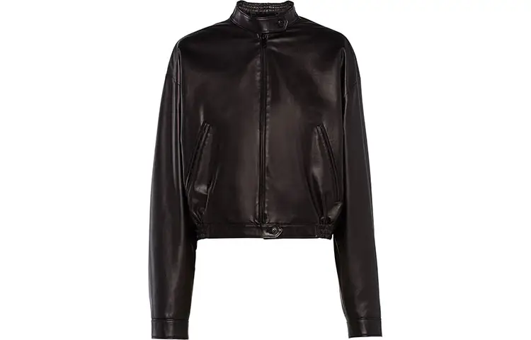 PRADA FW21 Leather Jacket Women's Black