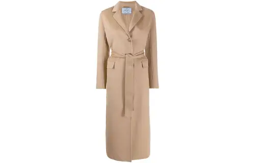 PRADA Coats Women's Brown Suit Collar Moderate