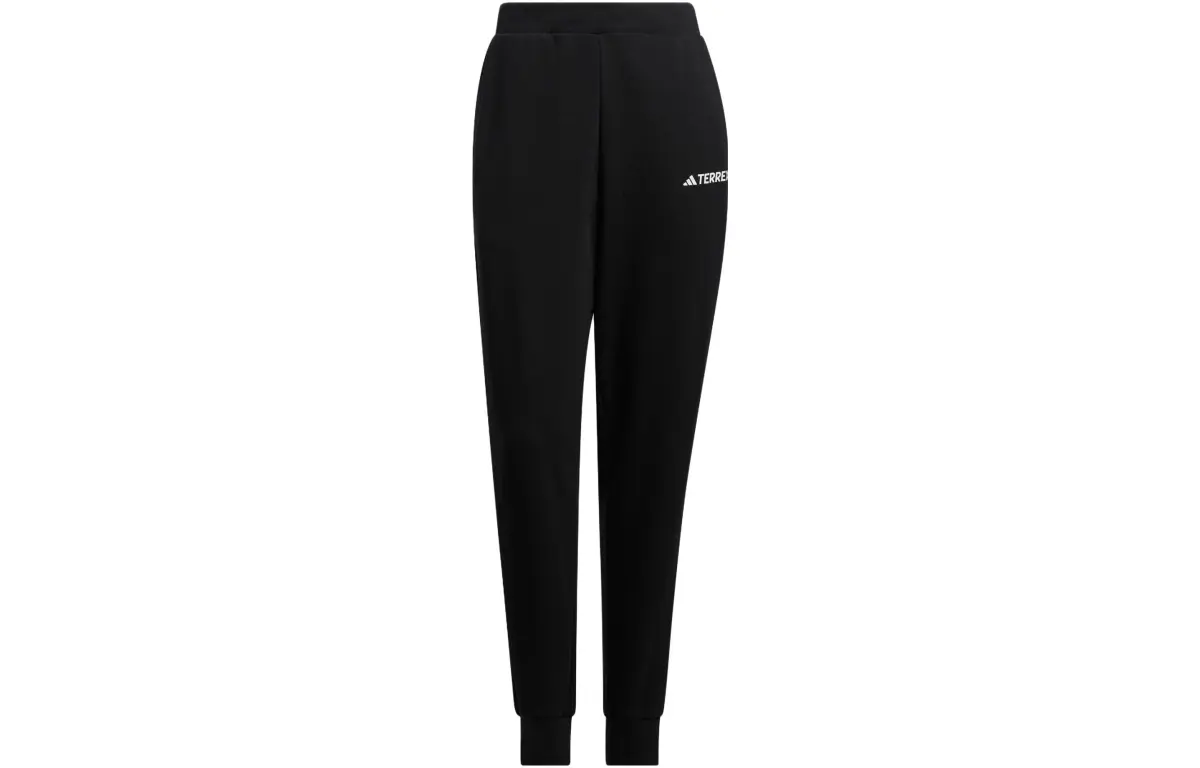 Adidas Knitted Sweatpants Women's Black Moderate Cuffed Pants